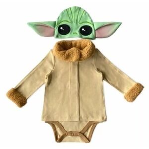 Baby Yoda Costume Outfit Set Mandalorian Cosplay Infant Halloween 0-3 Months